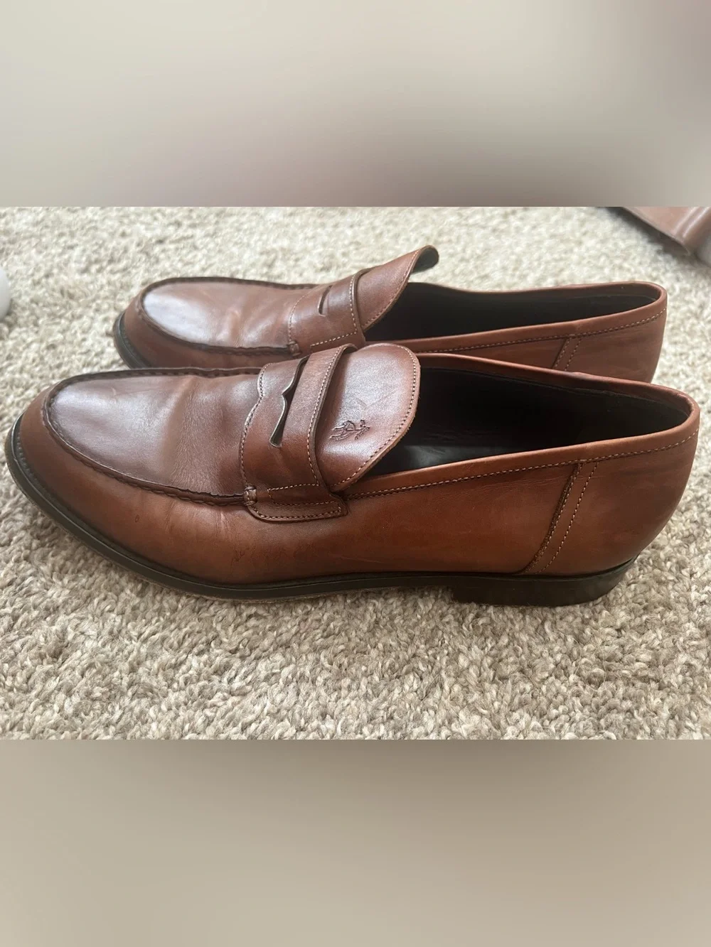 Brooks Brothers Cognac Brown Leather Penny Loafers - Men
